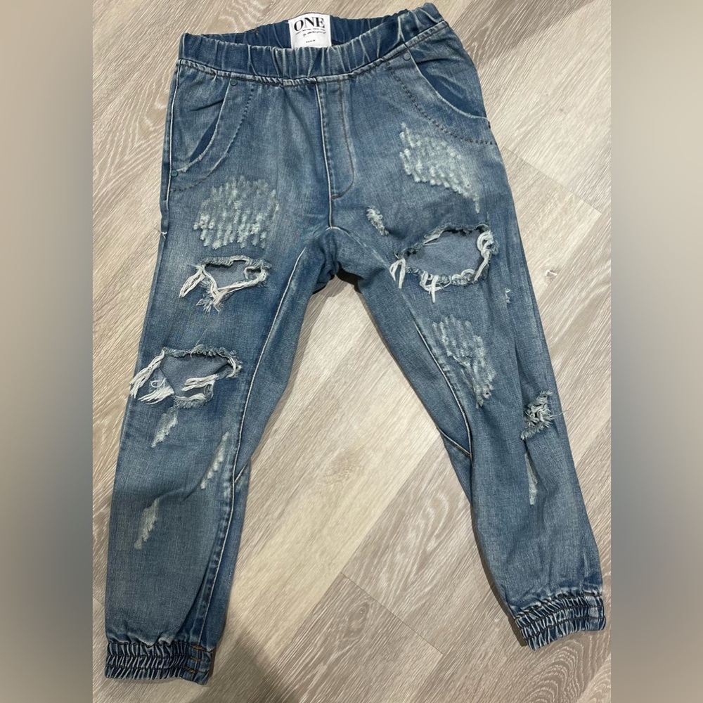 One teaspoon xxs stretch waist denim cropped